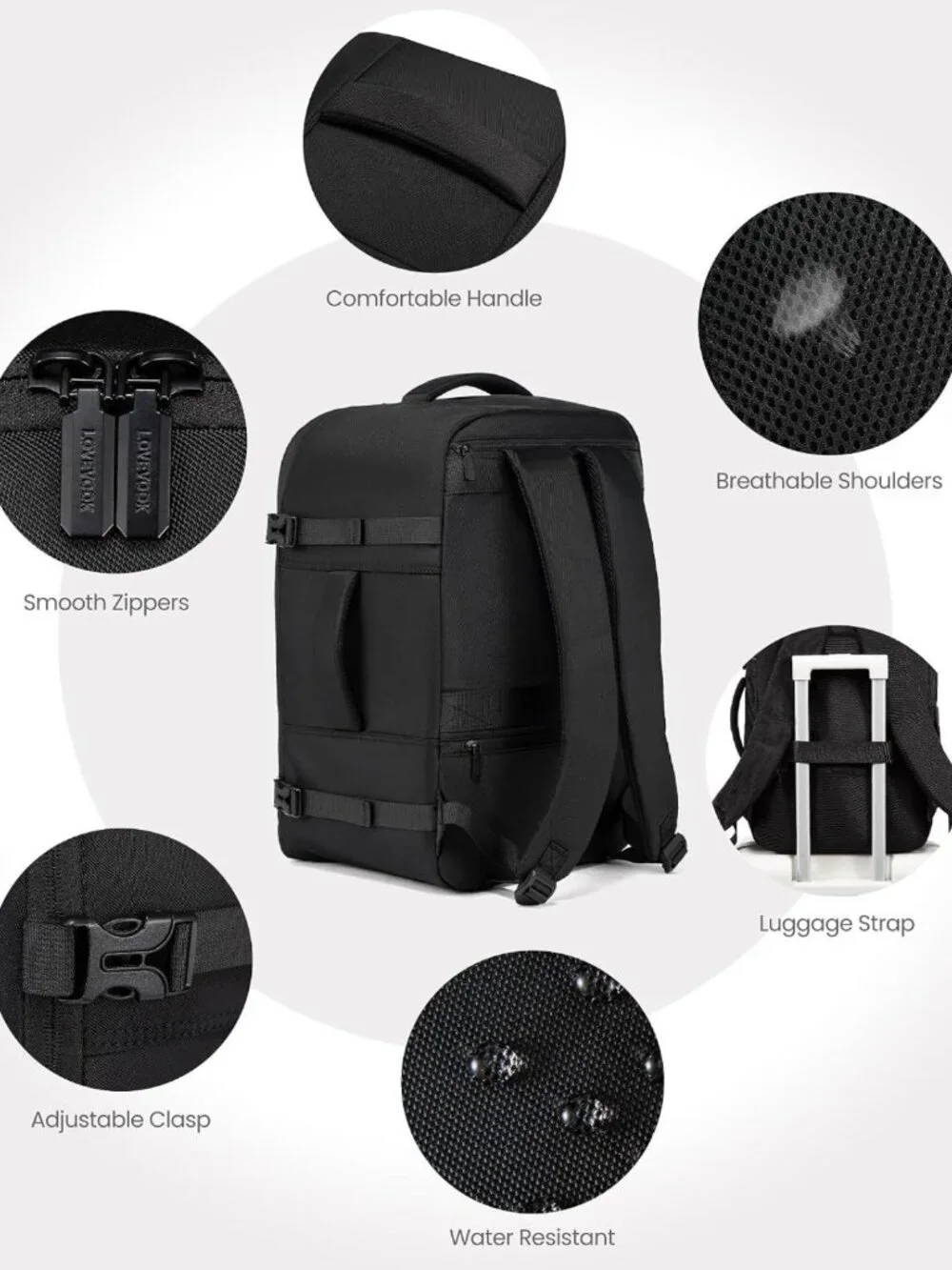Spacious 40L Travel Backpack with Packing Cubes, Fits 17.3